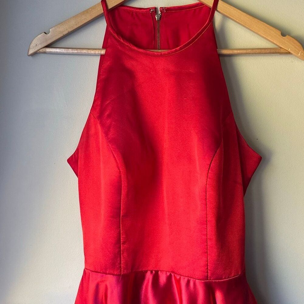 Sherri Hill red dress size 4 fit and flare‎ sleeveless formal prom event party - Picture 2 of 13
